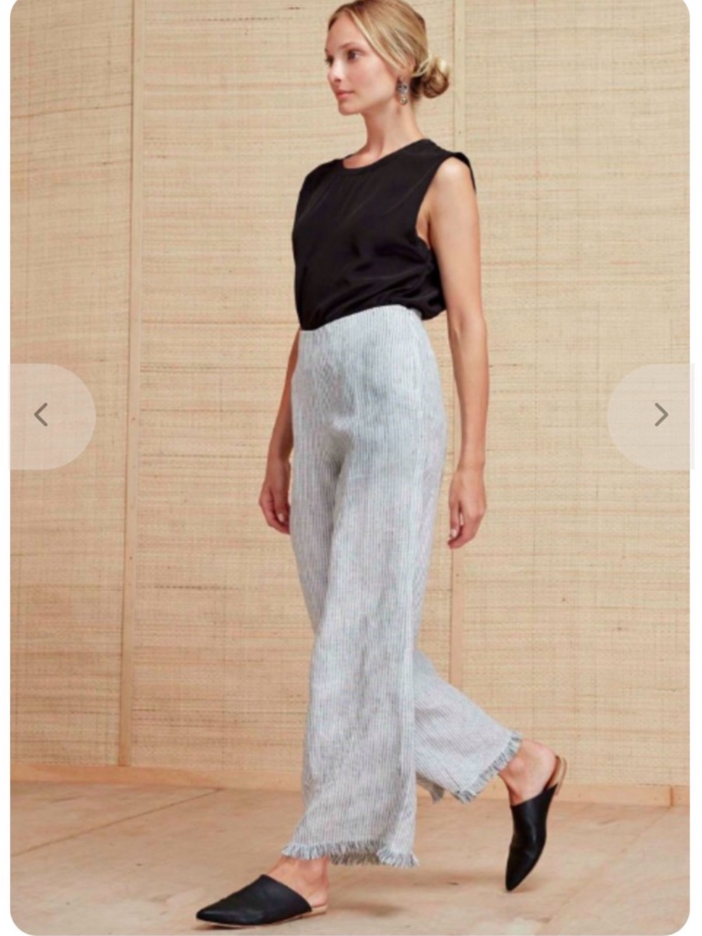 Linen Ibiza Pant with Frayed Hem
